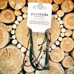 Pura Vida Bracelet Set Mountain and Pinecone Charms NWT